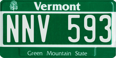 VT license plate NNV593
