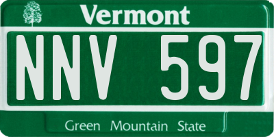 VT license plate NNV597