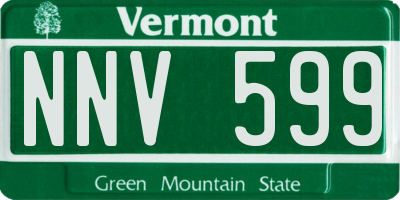 VT license plate NNV599