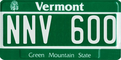 VT license plate NNV600