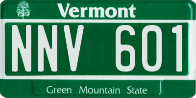 VT license plate NNV601