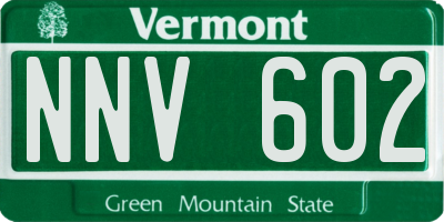 VT license plate NNV602