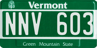 VT license plate NNV603