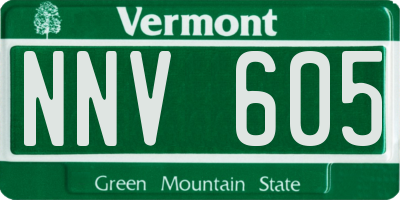 VT license plate NNV605