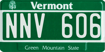 VT license plate NNV606
