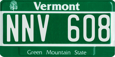 VT license plate NNV608
