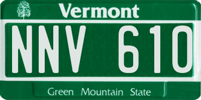 VT license plate NNV610