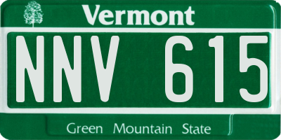 VT license plate NNV615
