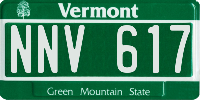 VT license plate NNV617