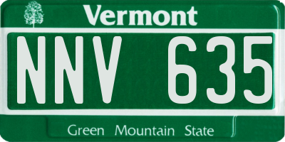VT license plate NNV635