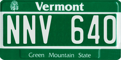 VT license plate NNV640