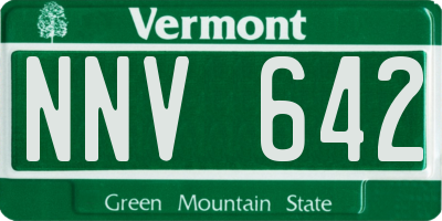 VT license plate NNV642