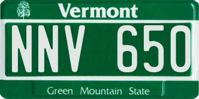 VT license plate NNV650