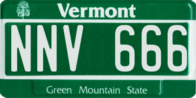 VT license plate NNV666
