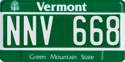 VT license plate NNV668