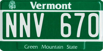 VT license plate NNV670