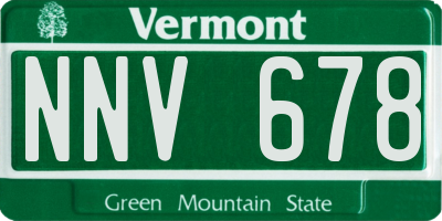 VT license plate NNV678