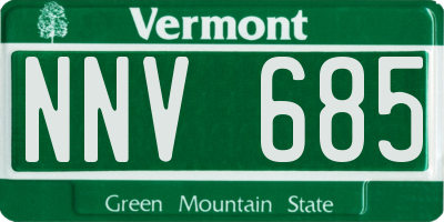 VT license plate NNV685