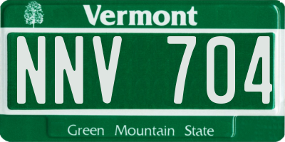 VT license plate NNV704