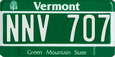 VT license plate NNV707