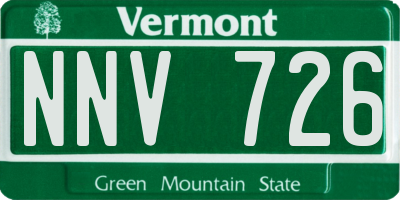 VT license plate NNV726