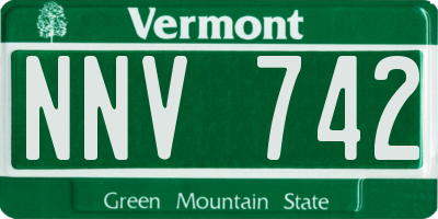 VT license plate NNV742