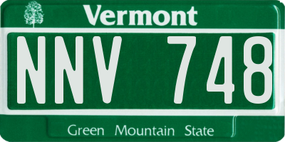 VT license plate NNV748