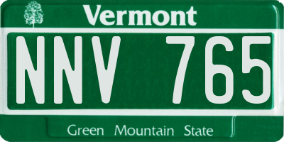 VT license plate NNV765