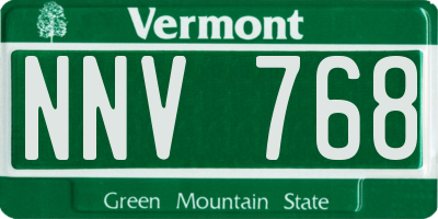 VT license plate NNV768