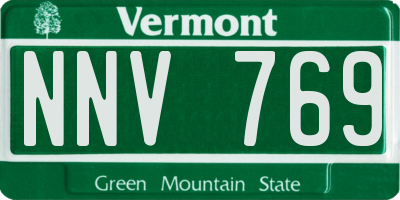 VT license plate NNV769