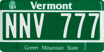 VT license plate NNV777