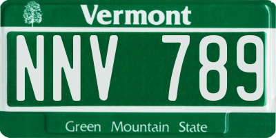 VT license plate NNV789
