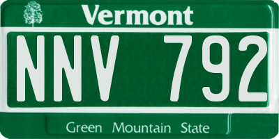 VT license plate NNV792