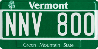 VT license plate NNV800