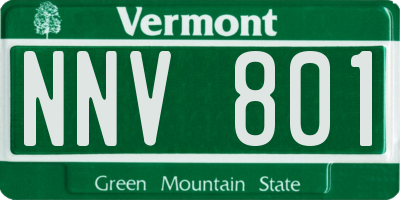 VT license plate NNV801