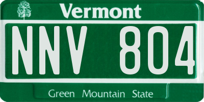 VT license plate NNV804