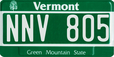 VT license plate NNV805