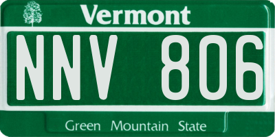 VT license plate NNV806