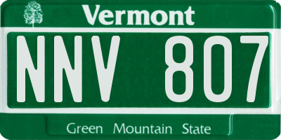 VT license plate NNV807