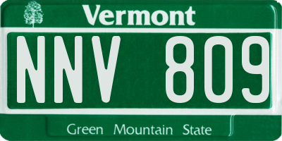VT license plate NNV809