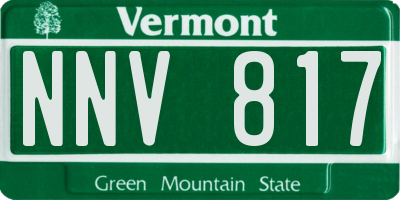 VT license plate NNV817