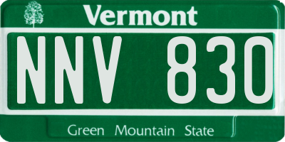 VT license plate NNV830