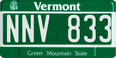 VT license plate NNV833