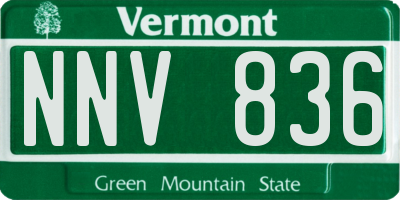 VT license plate NNV836