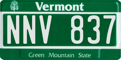 VT license plate NNV837