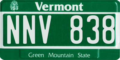 VT license plate NNV838