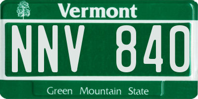 VT license plate NNV840