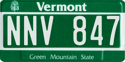 VT license plate NNV847