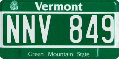 VT license plate NNV849
