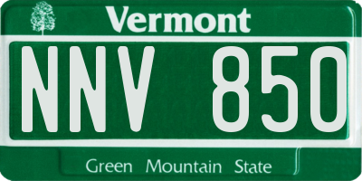 VT license plate NNV850